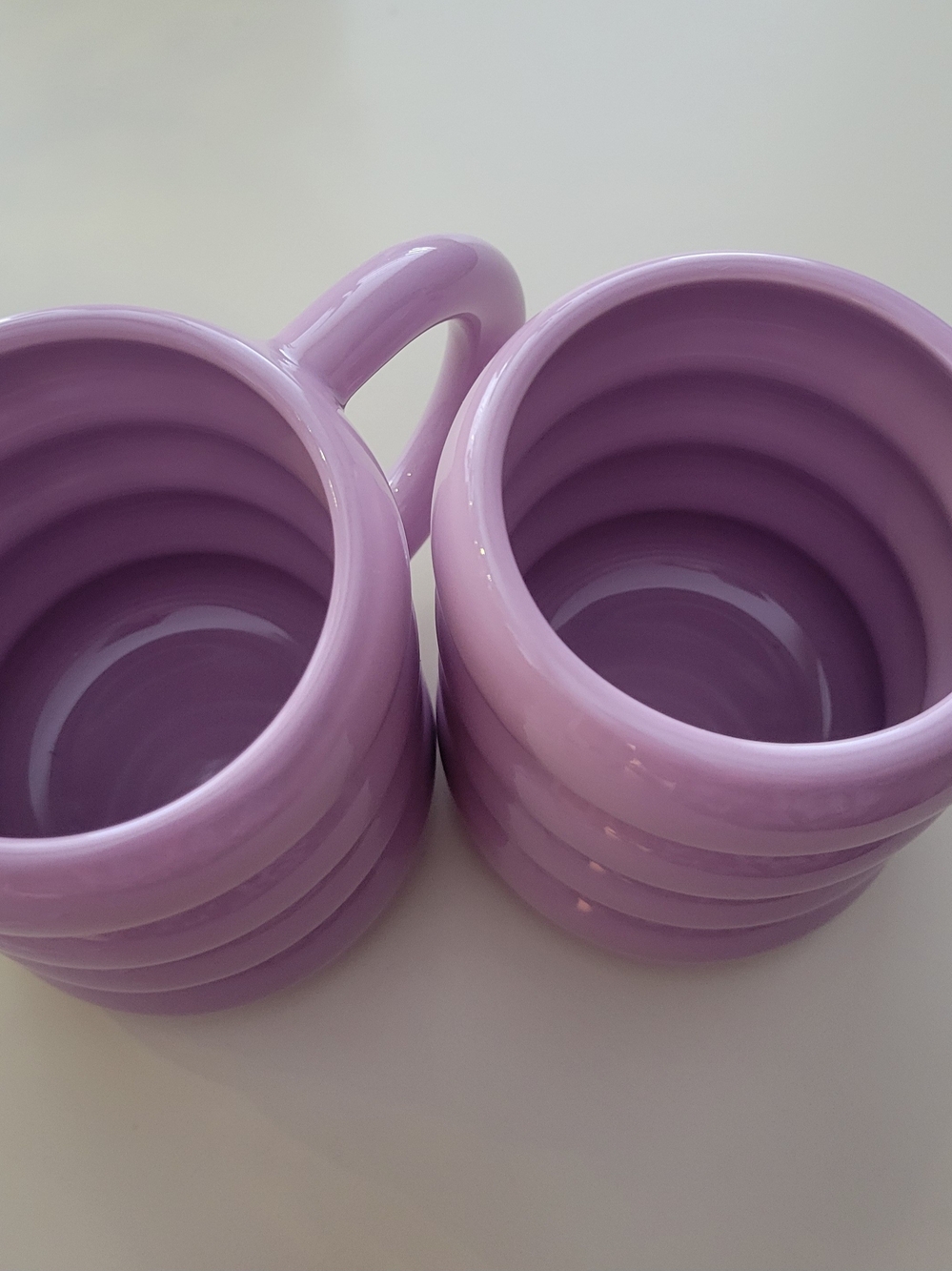 Room Essentials Lilac Ribbed Ceramic Mug - Home Dining NIB - Picture 3 of 3